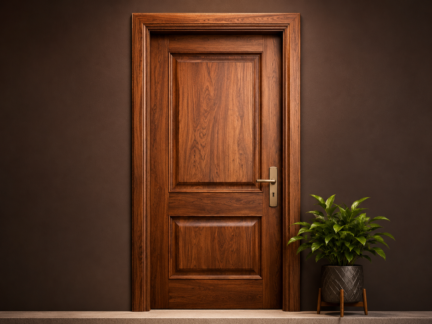 Woodline paint on a wooden door